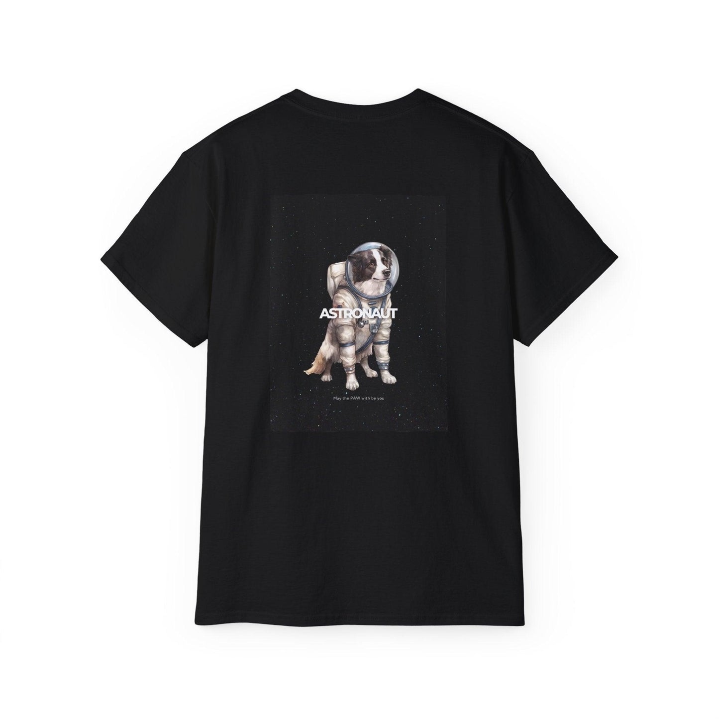 Astronaut Collie - Black T-shirt